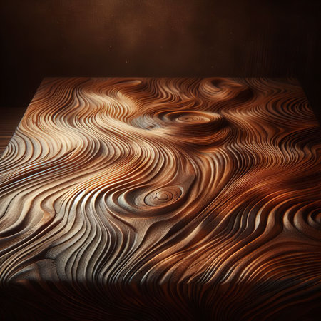 A brown wood background with a rich and textured surfaceの素材