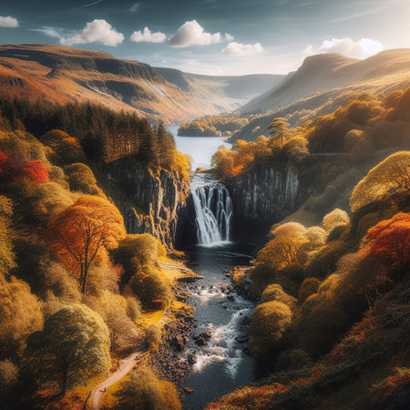 Aber Falls in autumnの素材
