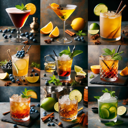 Alcoholic cocktails and drinks compilation from studioの素材