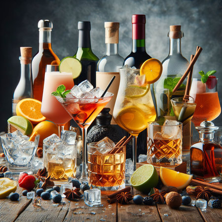 Alcoholic cocktails and drinks compilation from studioの素材