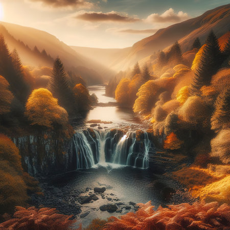 Aber Falls in autumnの素材