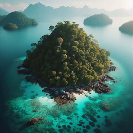 island, of Tarutao National Park, Satun, Thailandの素材