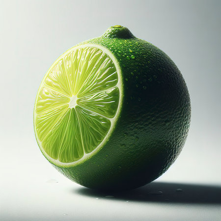 Lime isolated on white backgroundの素材
