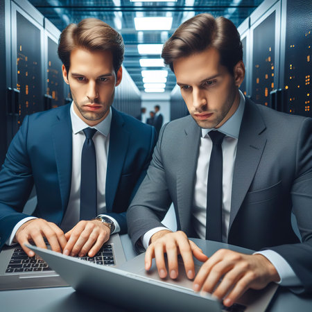 Men typing on keyboard to sign in computer networkの素材