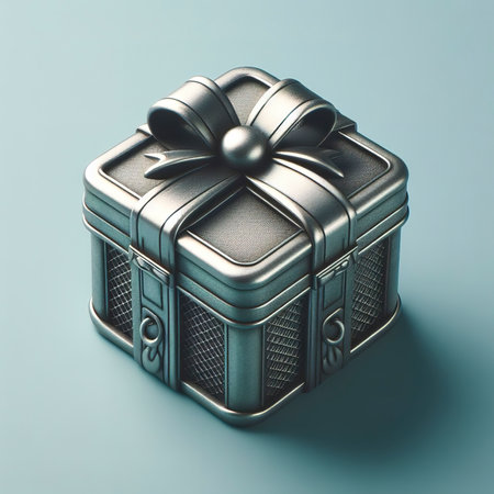 Metal surprise gift box case, stock photoの素材