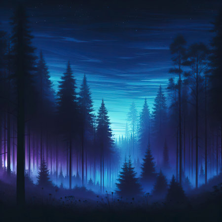 moody forest silhouetteの素材