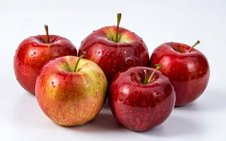 Red apples isolated on a white backgroundの素材