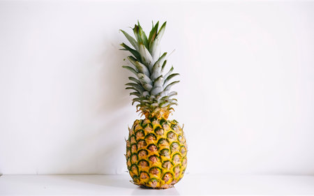 Studio shot of pineapple on white backgroundの素材