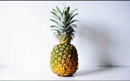 Studio shot of pineapple on white backgroundの素材
