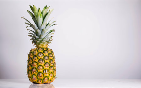 Studio shot of pineapple on white backgroundの素材