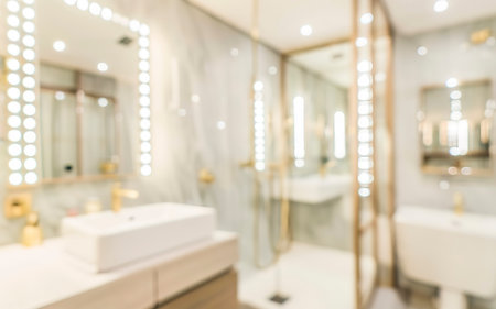 Abstract blur defocused bathroom interior for backgroundの素材
