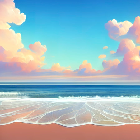 Ocean and sky bright background.の素材