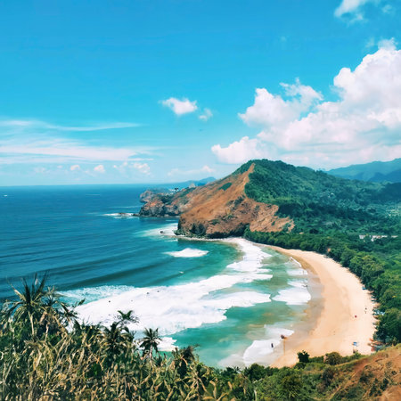 ngjungwok beach central java indonesiaの素材