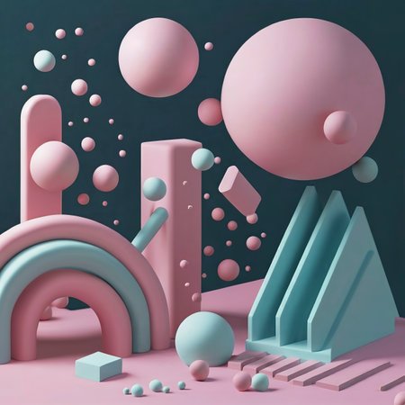 3D rendering of simple pastel abstract backgroundの素材