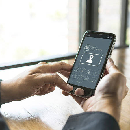 Hands and phones, online communication Online business Concept of using technologyの素材