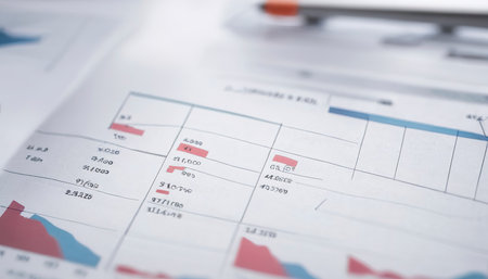 Financial close-up background. Financial accounting graphsの素材