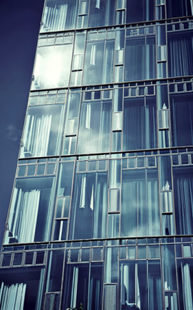 Skyscraper against the blue sky.の素材