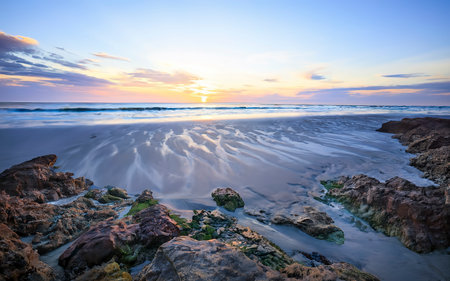 Stone beach in Almunecar, Andalusia, Spainの素材