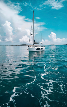 Yacht in beautiful tropical watersの素材