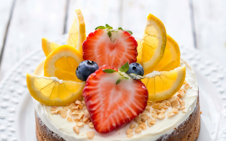 Cheesecake cake closeupの素材