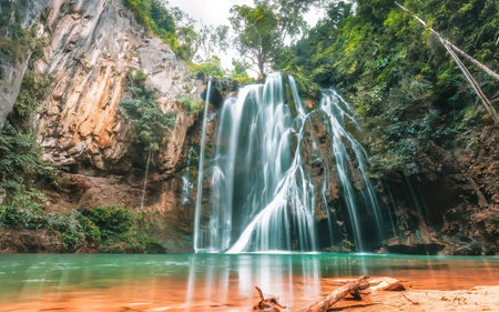 Landscape photo in the deep forest at Kanchanaburi in Thailandの素材