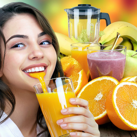Be cut to remove the orange juice to drink and eat and be healthy.の素材