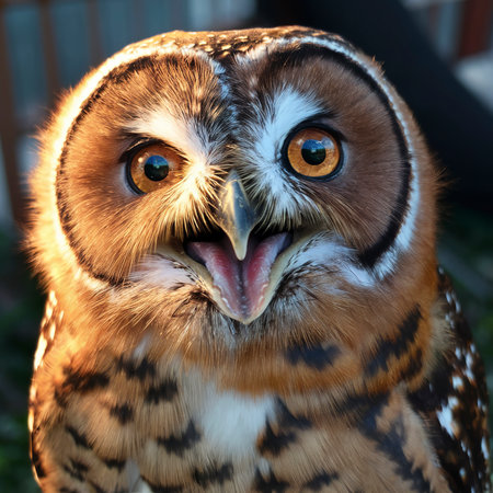 close view cute wild owlの素材
