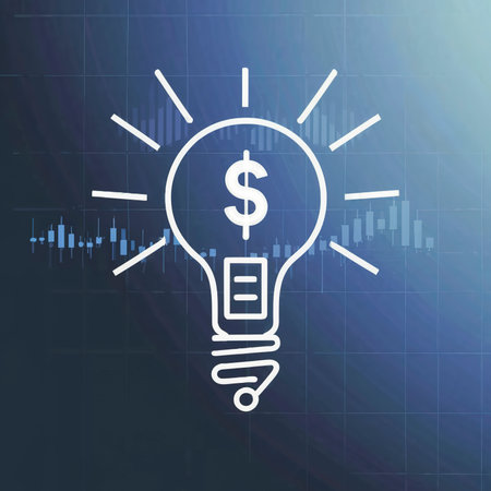 Handheld concept light bulb bar graph idea stock investmentの素材