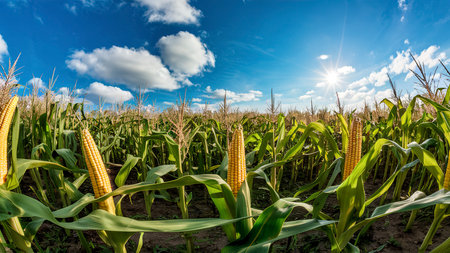 panoramic shot raw sweet cornの素材