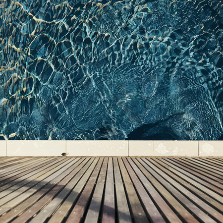 pool water reflecting in the sunの素材