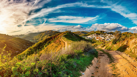 scenic view spanish landscape hillsの素材