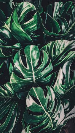 fresh tropical green leaf whiteの素材