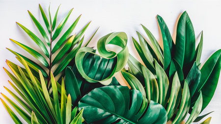fresh tropical green leaves greenの素材