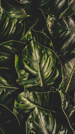 fresh tropical green leaf whiteの素材
