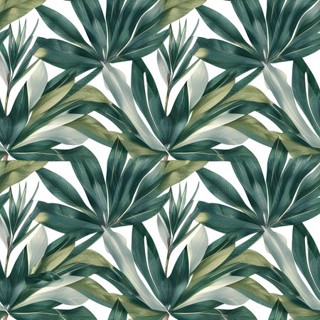 fresh tropical green leaves whiteの素材