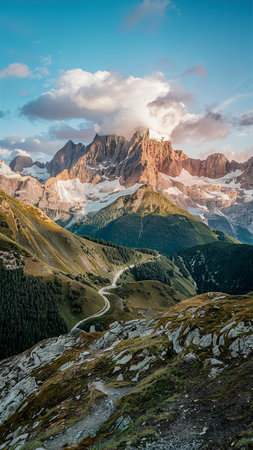 Hike to Seceda alps in Italyの素材
