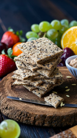 Healthy organic seeded rye crackersの素材