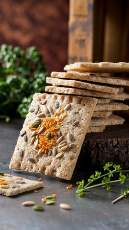 Healthy organic seeded rye crackersの素材