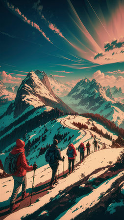 Hike to Seceda alps in Italyの素材