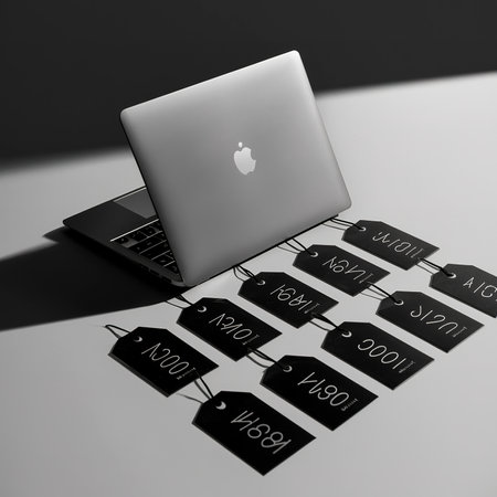 laptop and black price tagsの素材