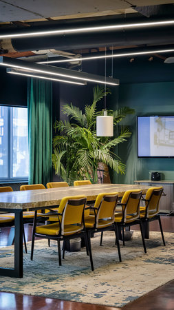 Meeting room during a breakの素材