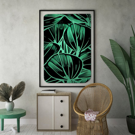 Neon tropical anthurium leaves posterの素材