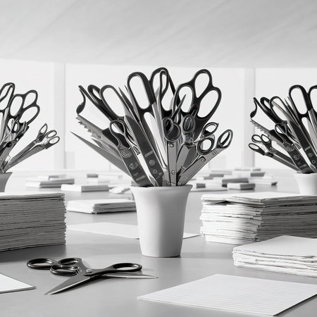 panoramic shot scissors notebook paperの素材