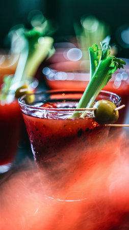 selective focus bloody mary cocktailの素材