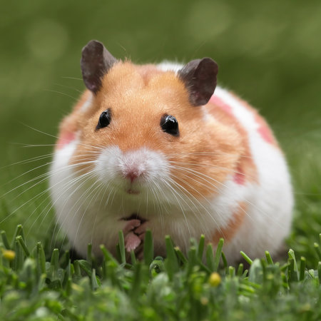selective focus furry hamster euroの素材