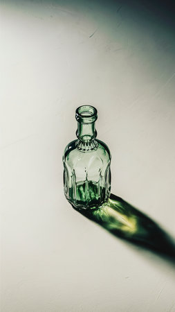the empty glass bottle isolated on white background.の素材