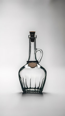 the empty glass bottle isolated on white background.の素材