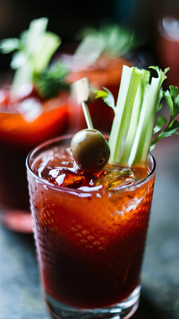 selective focus bloody mary cocktailの素材