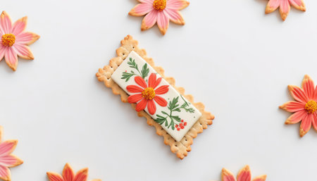 Floral cracker on white backgroundの素材