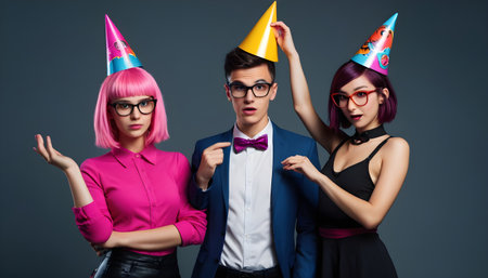 Having little party in the studio conceptの素材